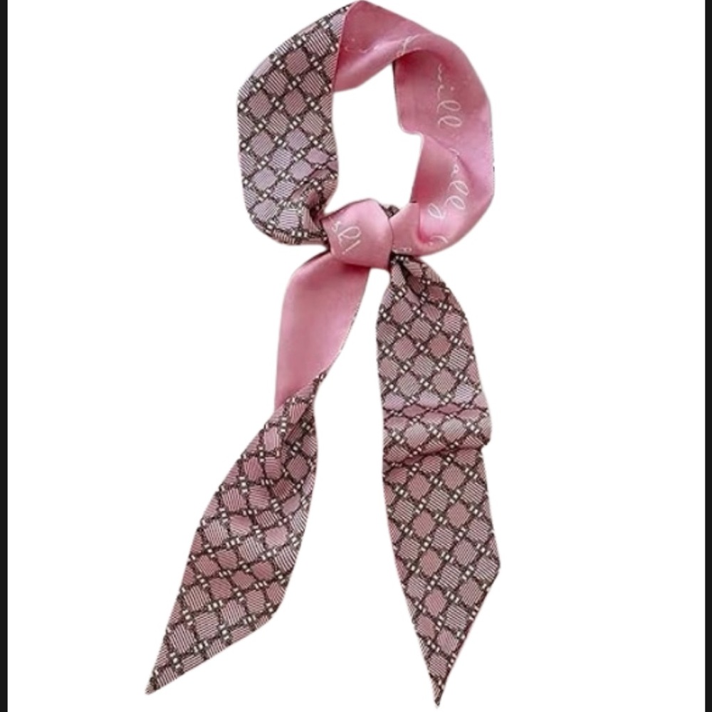 Bag Scarf Pink Chain Link Print Twilly Bag Thin Scarf New